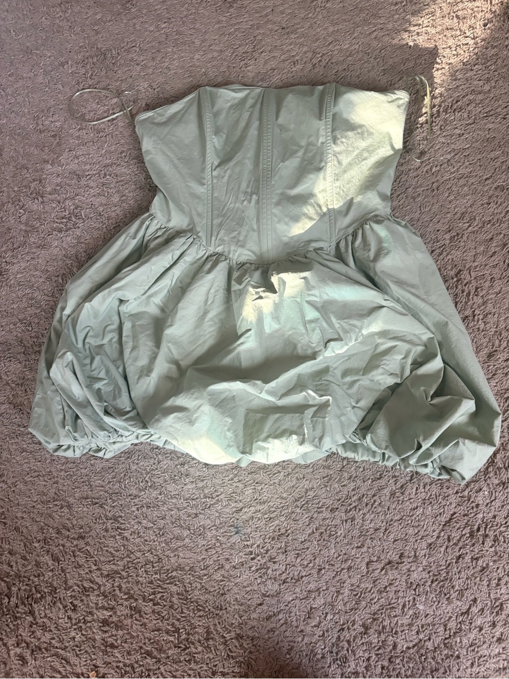 Fashion Nova Light Sage Strapless Dress